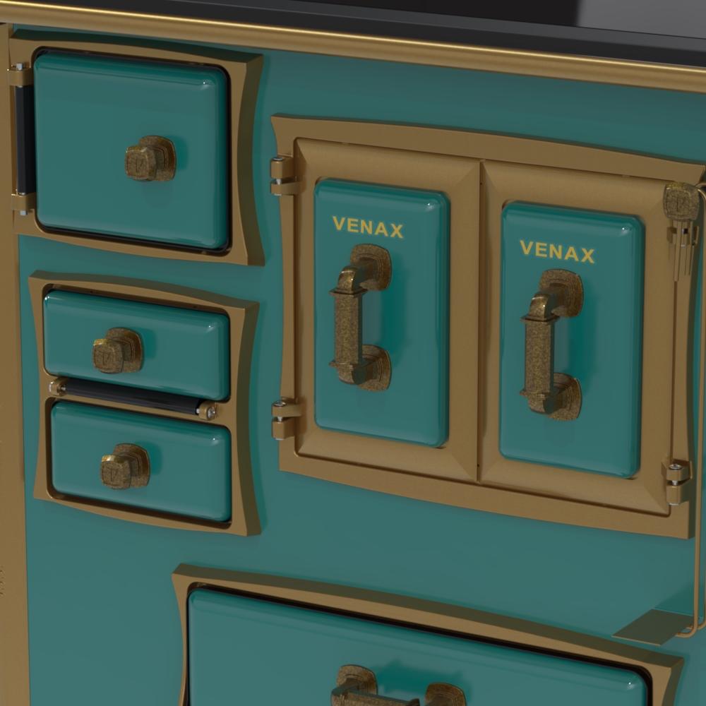 Fogao a Lenha Venax GII n 1 Renaissance Premium Turquesa