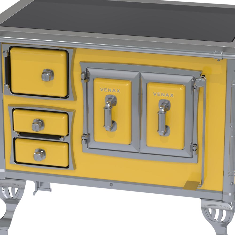 Fogao a Lenha Venax GII n 1 Sec XVIII Premium Amarelo