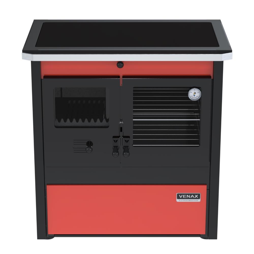 Fogao a Lenha Venax n 1 Le Corbusier Dupla Combustao Vermelho