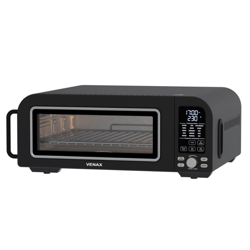 Air Fryer e Forno de Pizza Elétrico Gourmet Touch Venax Preto Fosco