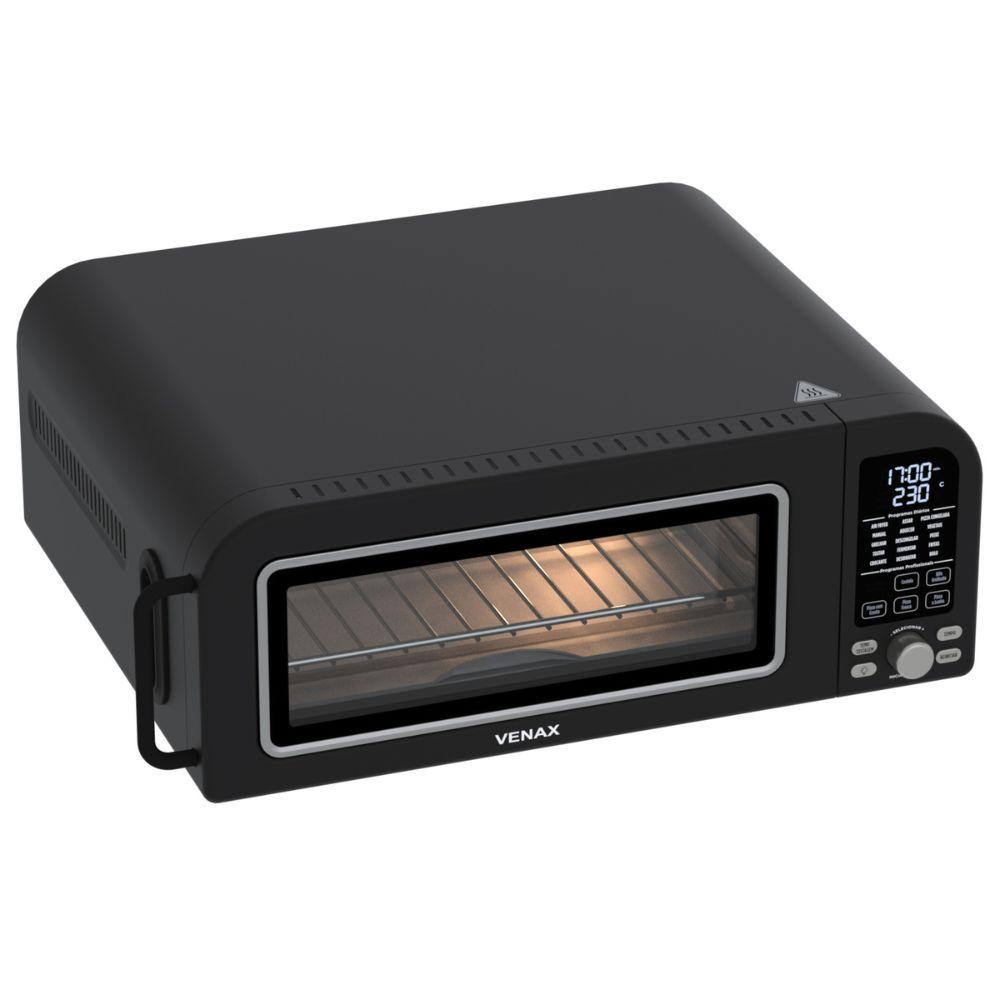 Air Fryer e Forno de Pizza Elétrico Gourmet Touch Venax Preto Fosco