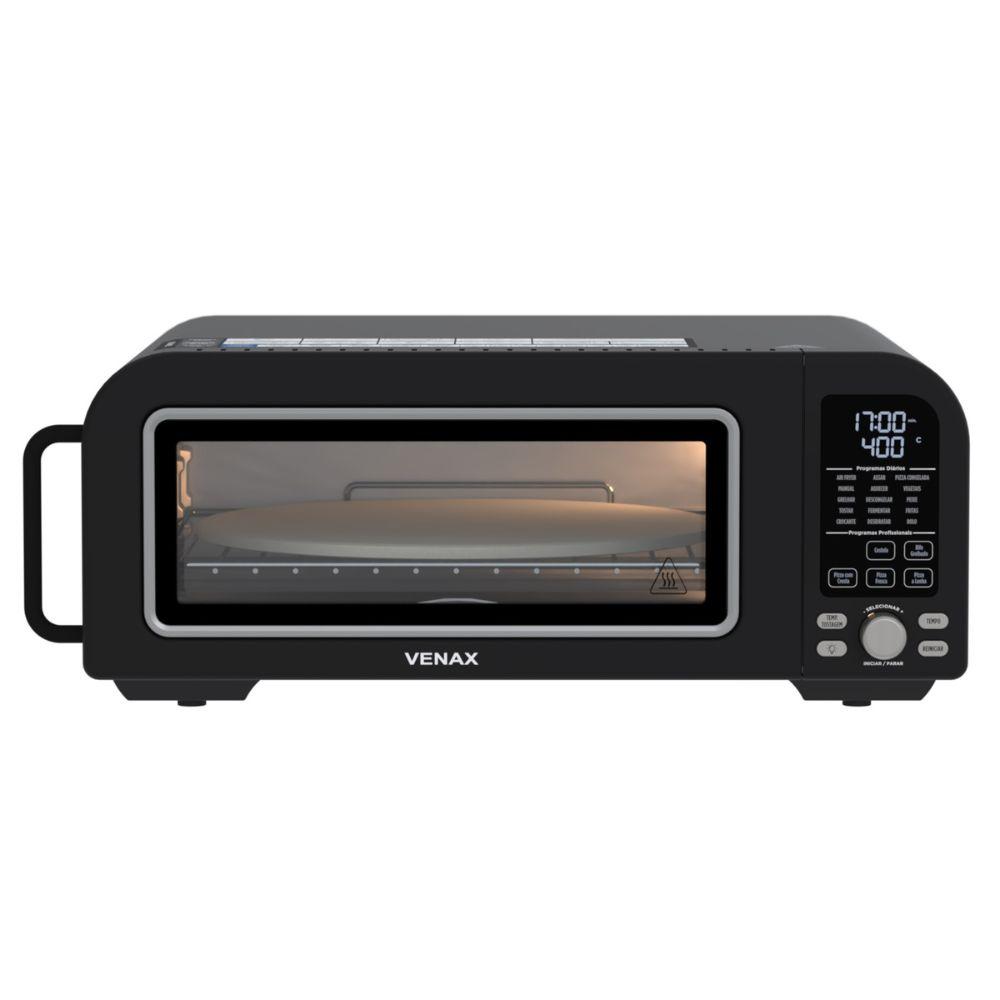 Air Fryer e Forno de Pizza Elétrico Gourmet Touch Venax Preto Fosco