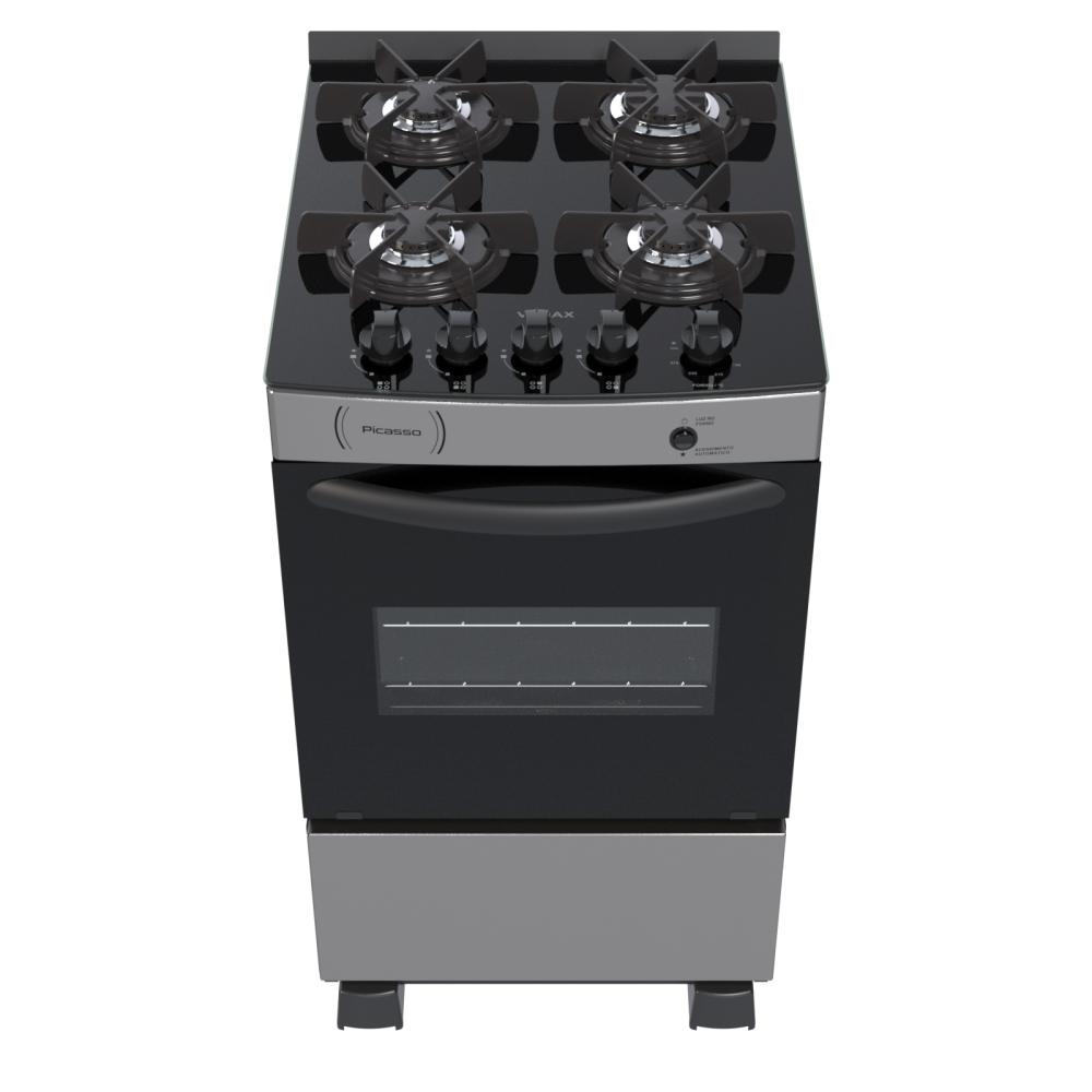 Fogao a Gas 4 Bocas Venax Picasso Vitreo Inox