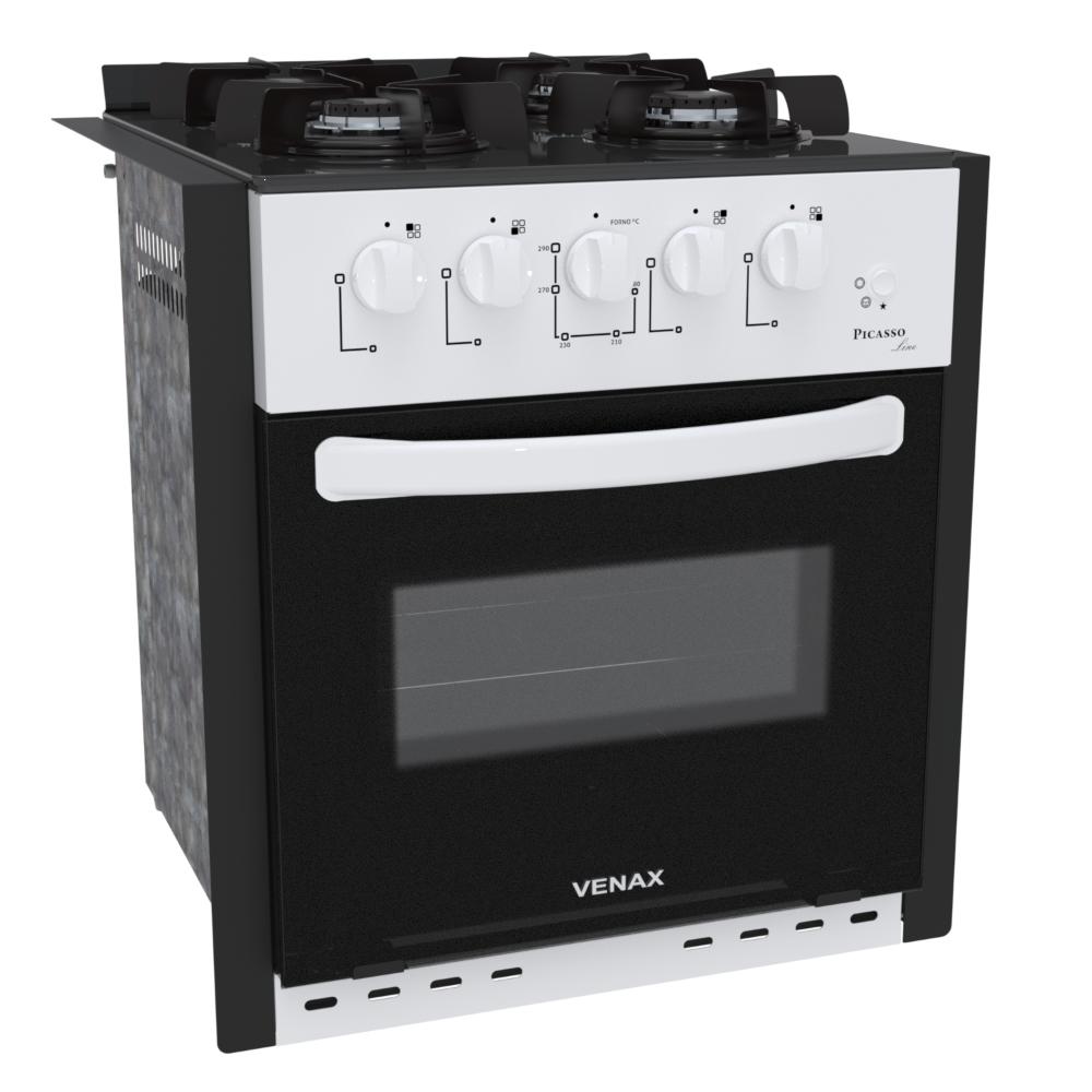 Fogao a Gas de Embutir 4 Bocas Venax Picasso Line Branco
